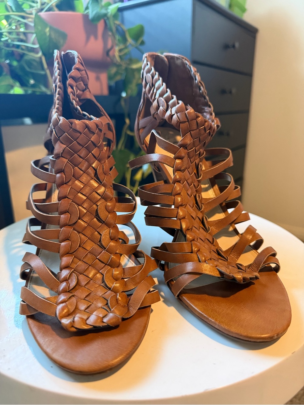 Vince Camuto Braided Strappy Sandals - Brown